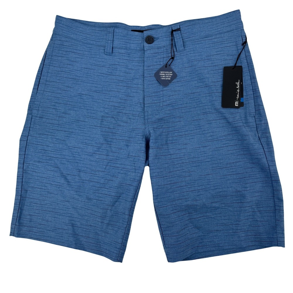 TravisMathew Hybrid Shorts Mens 32 Blue 4-Way Stretch Water Repellent 1MX179